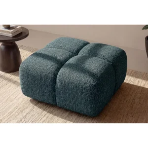 Hocker, Poef, Chenille stof Puente, Petrol, Averro Hocker, Poef, Chenille stof Puente, Petrol, Averro