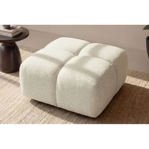 Hocker, Poef, Chenille stof Puente, Ecru, Averro Hocker, Poef, Chenille stof Puente, Ecru, Averro