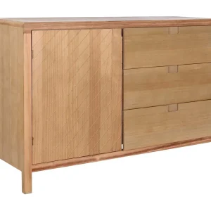 Grenen MDF dressoir 120x40x80 cm, 3 lades, lichtbruin