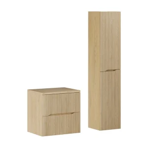 Hangend badkamermeubelset NATURA 95cm: onderkast 60cm + wastafelblad + kolomkast Hangend badkamermeubelset NATURA 95cm: onderkast 60cm + wastafelblad + kolomkast