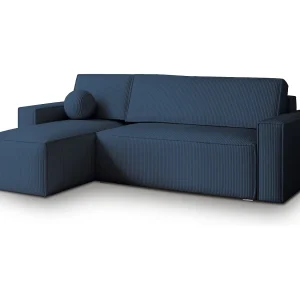 Hoekbank RAVELO van fluweel met slaapfunctie Blau Hoekbank RAVELO van fluweel met slaapfunctie Blau