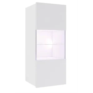 Hangende Vitrine Montreal 45 cm – Wit / Wit Hoogglans Hangende Vitrine Montreal 45 cm – Wit / Wit Hoogglans