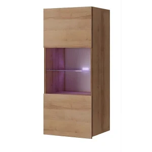 Hangende Vitrine Montreal 45 cm – Gouden Eiken – Wit LED Hangende Vitrine Montreal 45 cm – Gouden Eiken – Wit LED