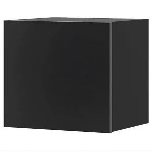 Hangende Kubuskast Montreal 34 cm – Zwart / Zwart Hoogglans Hangende Kubuskast Montreal 34 cm – Zwart / Zwart Hoogglans