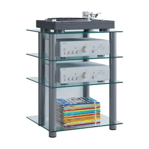 Hifi Meubelrek Alu Glas Phono Bilus