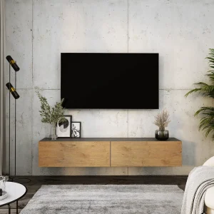 Hangend tv-meubel, 170 x 34 x 32 cm, antraciet/lancelot eiken