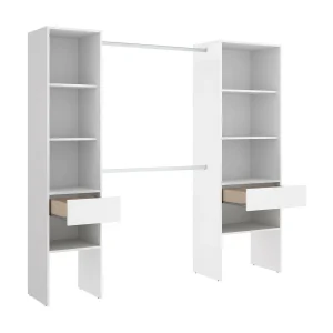 Grote kledingkast Di, Slaapkamermeubel, Inloopkast, Kledingkast, 160×50 h185 cm, Wit Grote kledingkast Di, Slaapkamermeubel, Inloopkast, Kledingkast, 160×50 h185 cm, Wit