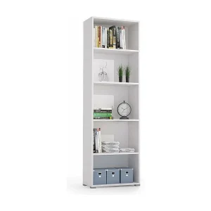 Dmora Boekenplank Girasole 30x60x195 cm Wit 5 Planken Verstelbare Plank, Vrije Installatie Made in Italy Dmora Boekenplank Girasole 30x60x195 cm Wit 5 Planken Verstelbare Plank, Vrije Installatie Made in Italy