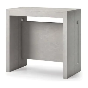 Dmora Uitschuifbare Console Glicine 44x80x76h cm Grijs Cement 8 Zitplaatsen, Centrale Verlengen. Made in Italy Dmora Uitschuifbare Console Glicine 44x80x76h cm Grijs Cement 8 Zitplaatsen, Centrale Verlengen. Made in Italy