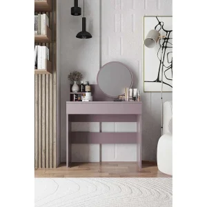 "Harmony Mini Ronde Houten Make-uptafel met Spiegel – Violet – 90 x 40 x 133 cm" "Harmony Mini Ronde Houten Make-uptafel met Spiegel – Violet – 90 x 40 x 133 cm"