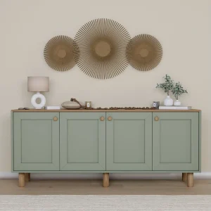 Moderne Groene Houten Buffetkast "Bohem" – 180 x 40 x 75 cm – Wandmontage Moderne Groene Houten Buffetkast "Bohem" – 180 x 40 x 75 cm – Wandmontage