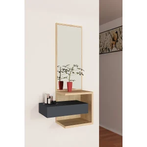 "Stella" Houten Halmeubelen – 49 x 31 x 90 cm – Eiken Antraciet – 3.0 Planken