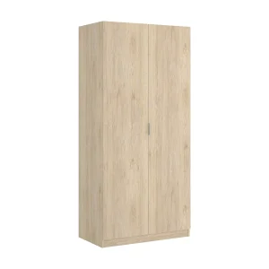 Dmora Kast 2 Deuren Giovo 52x184h cm Bruin Eiken, Plank en Kledingstang, Slaapkamerkast 2 Deuren Dmora Kast 2 Deuren Giovo 52x184h cm Bruin Eiken, Plank en Kledingstang, Slaapkamerkast 2 Deuren