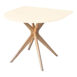 Halve ovale eettafel 80×80 cm, 3 personen, MDF Wit Krijt | essen