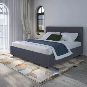 Hamar-Bed 180×200 cm in linnen antraciet Hamar-Bed 180×200 cm in linnen antraciet