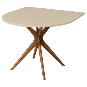 Halve ovale eettafel 90×90 cm, 4 personen, MDF Beige Bruin | essen eikenkleurig gebeitst