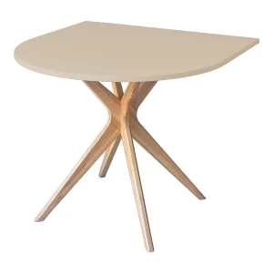 Halve ovale eettafel 90×90 cm, 4 personen, MDF Beige Bruin | essen
