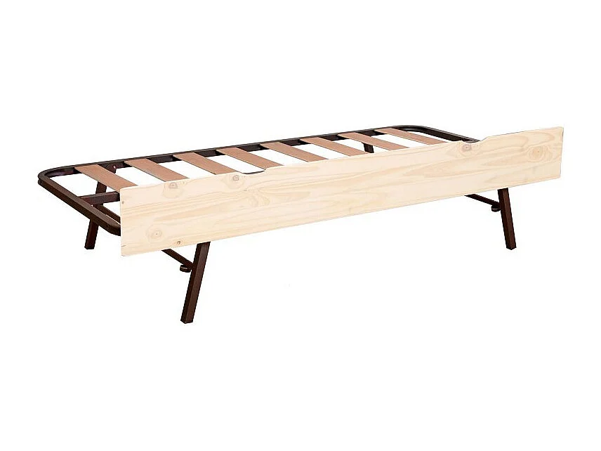 Hefbaar onderschuifbed MDF witgewassen 80x190cm