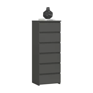 Ladekast CL6 met 6 Lades / AKORD Furniture Factory / Grafietgrijs / 40x109x35 cm Ladekast CL6 met 6 Lades / AKORD Furniture Factory / Grafietgrijs / 40x109x35 cm