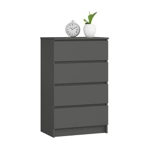 Ladekast K60 met 4 Lades / AKORD Furniture Factory / Grafietgrijs / 60 x 99 x 40 cm Ladekast K60 met 4 Lades / AKORD Furniture Factory / Grafietgrijs / 60 x 99 x 40 cm