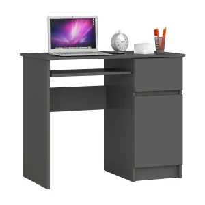Bureau Rechts PIKSEL / Computerbureau / Computer Tafel / Bureautafel Rechts / Grafietgrijs / 90 x 77 x 50 cm