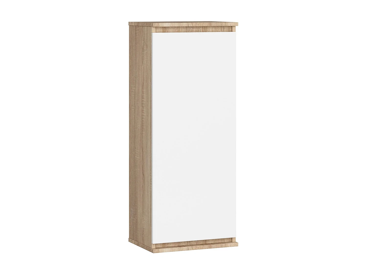 Hangende Keukenkast - Eiken Sonoma en Wit - 40 cm Breed - 1 Deur, 3 Planken - Mat Afwerking