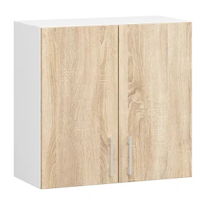 Keukenkast modulaire LIMA W60 met 2 Deuren / Hangkast / Bovenkast / AKORD Furniture Factory / Wit – Sonoma Eik / 60 x 58 x 30,5 cm