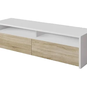 Dmora Tv-meubel Henderson 40x130x36h cm Wit 2 Planken, 2 Opbergvakken, 2 Deuren