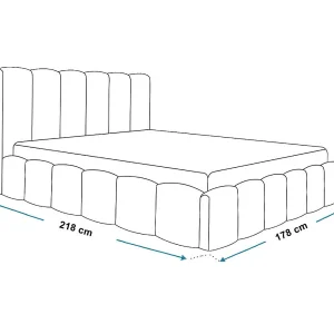 Gestoffeerd bed 160×200 Palermo met metalen lattenbodem – opbergruimte, Bouclé Crème (Anthology 1)