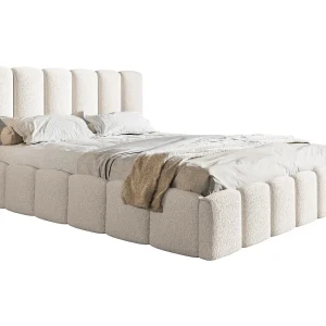 Gestoffeerd bed 140×200 Palermo met metalen lattenbodem – opbergruimte, Bouclé Crème (Anthology 1) Gestoffeerd bed 140×200 Palermo met metalen lattenbodem – opbergruimte, Bouclé Crème (Anthology 1)