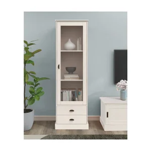 Harry | Vitrine met 1 glazen deur en 2 lades in dennenwit Harry | Vitrine met 1 glazen deur en 2 lades in dennenwit