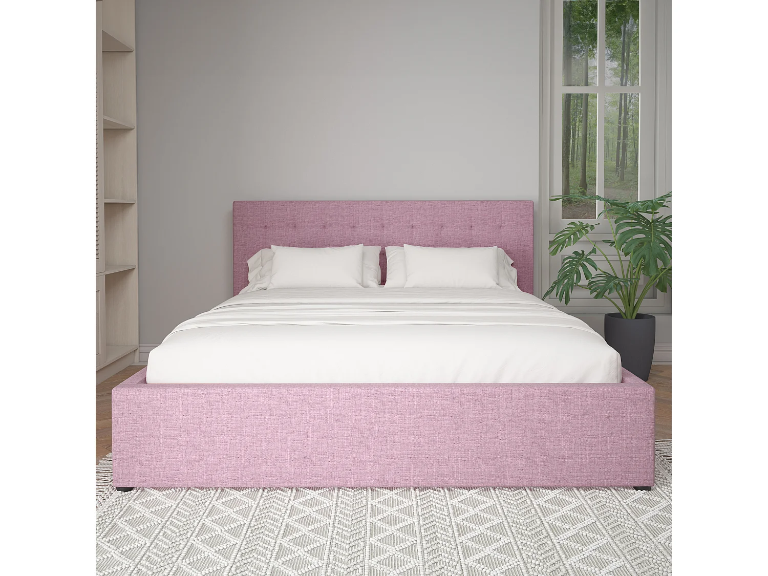 Hamar | Bed 180 cm in Paarse stof
