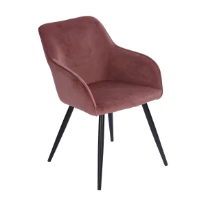 GISELE vintage stoel roze fluweel GISELE vintage stoel roze fluweel