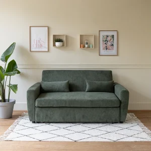 Groen ribfluweel 2-zitslaapbank MATT