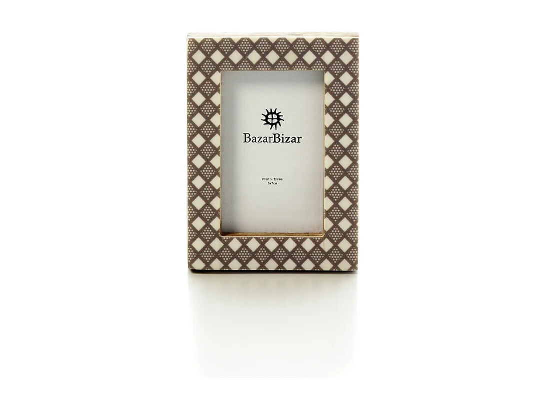 Het Diamond Cut Fotolijst - Wit Bruin - 5x7