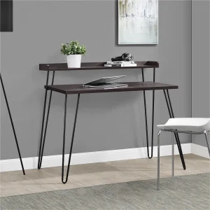 Haven | Computerbureau met legplank in effet walnoot Espresso Haven | Computerbureau met legplank in effet walnoot Espresso