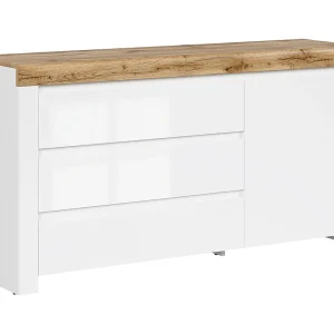 Hella Wit en Hout 3-lades 1-deurs dressoir