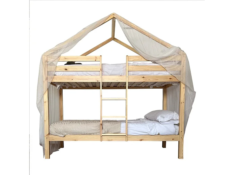 Hemel voor Happy stapelbed tule wit 208x202x98cm