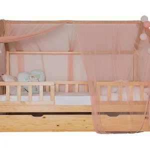 Hemel voor Sawyer en Montessori van oudroze tule 200x167cm Hemel voor Sawyer en Montessori van oudroze tule 200x167cm