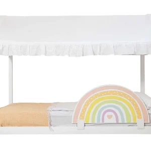 Hemel voor Montessori-bed katoen wit 40×200,5x100cm Hemel voor Montessori-bed katoen wit 40×200,5x100cm