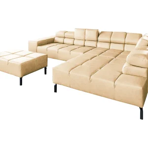Hoekbank – Beige Leer – NELSON Hoekbank – Beige Leer – NELSON