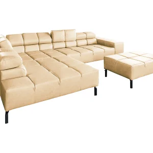 Hoekbank – Beige Leer – NELSON Hoekbank – Beige Leer – NELSON