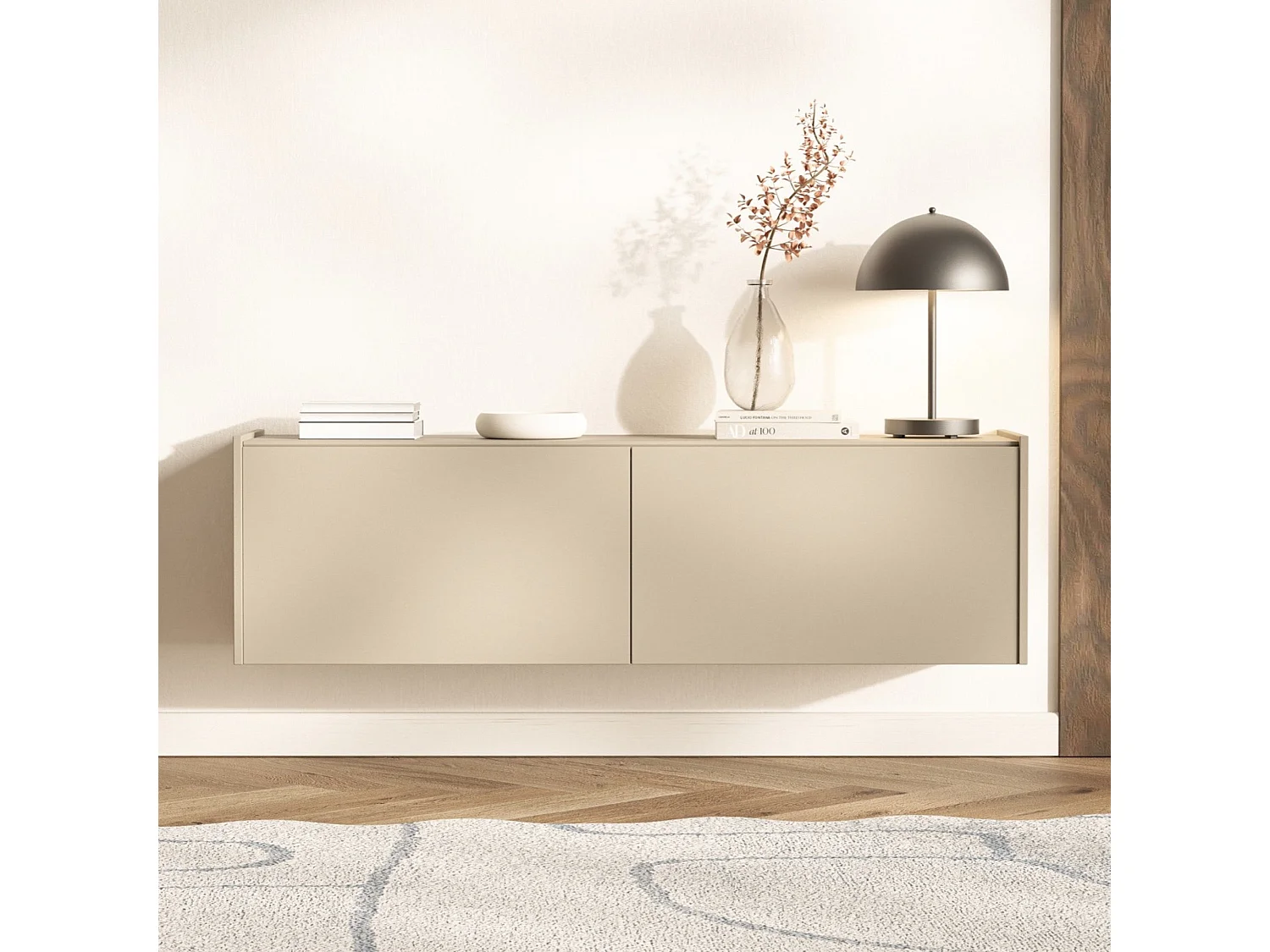 Hangend of staand TV-meubel – kasjmiergrijs – 140 cm – MAGRO