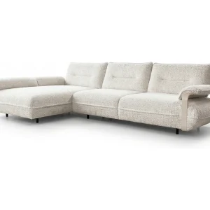 Hoekbank – Crème wit Plat geweven stof – ANISSA Hoekbank – Crème wit Plat geweven stof – ANISSA