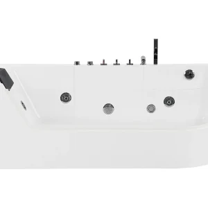 Hoekbad whirlpool LED wit 170 x 80 cm ACUARIO