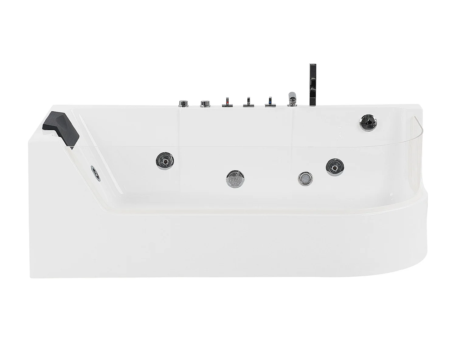 Hoekbad whirlpool LED wit 170 x 80 cm ACUARIO