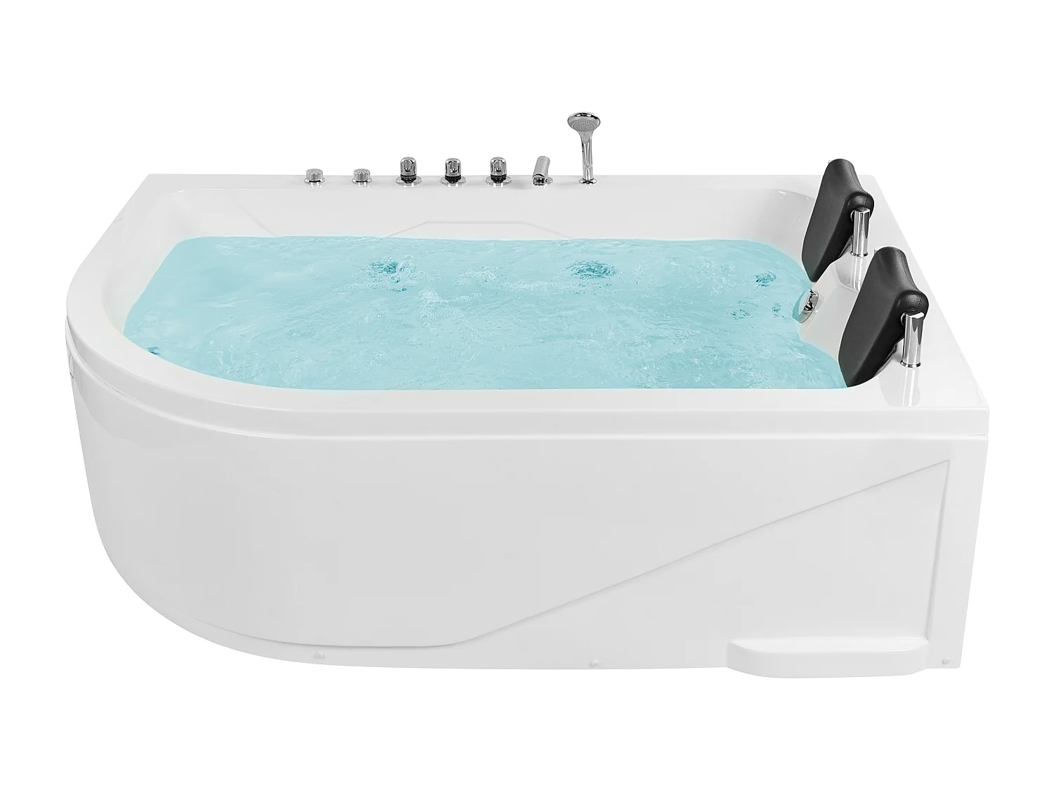Hoekbad whirlpool LED wit 180 x 120 cm linkszijdig PELAITA
