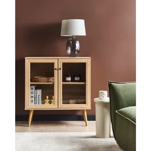 Glazen vitrinekast ALBANY 80 cm Lichtbruin