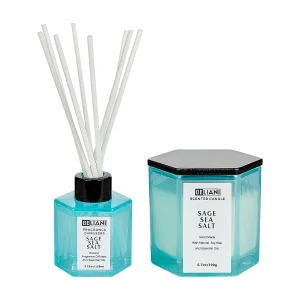 Geurkaars met geurstokjes CLASSY TINT Soja wax Frisse geurnoten Geurkaars met geurstokjes CLASSY TINT Soja wax Frisse geurnoten