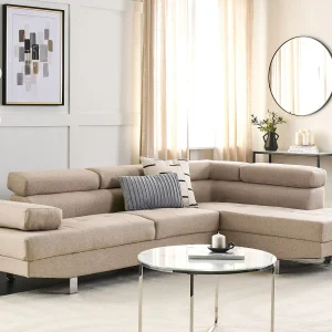 Hoekbank NORREA Stof Beige 5-zitter Linkerzijde